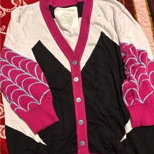 Marvel Women's Pink and Black Cardigan